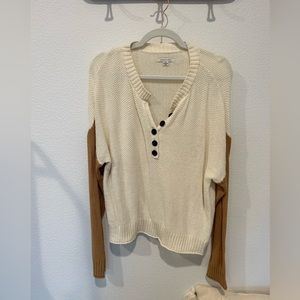 American Eagle Color-block Henley Sweater
